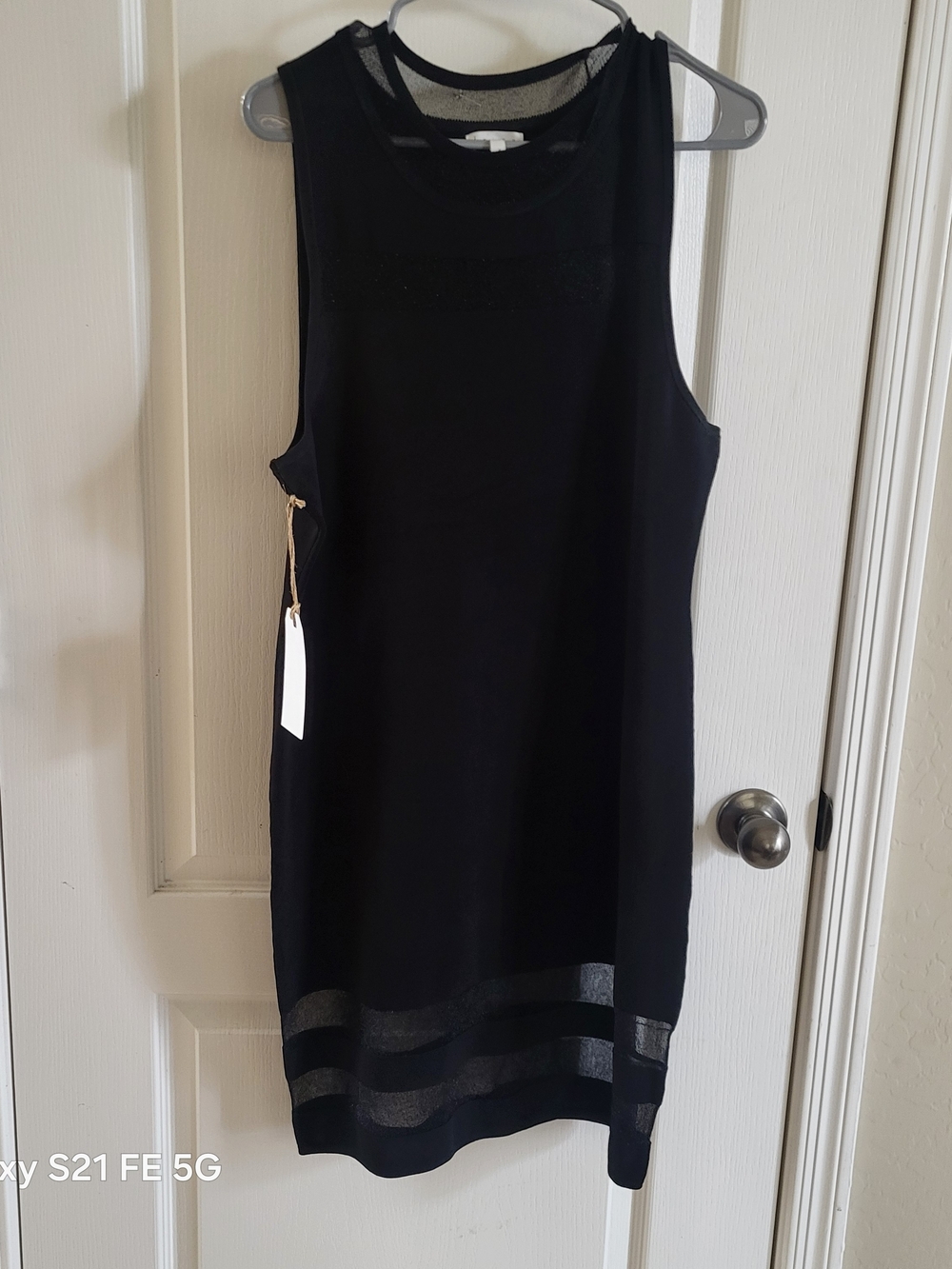 Leith Black Sleeveless Midi Shift Dress